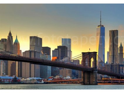 Osmidílná fototapeta Brooklynský most v západu slunce, 366x254cm, 8D ID 148, skladem 1ks