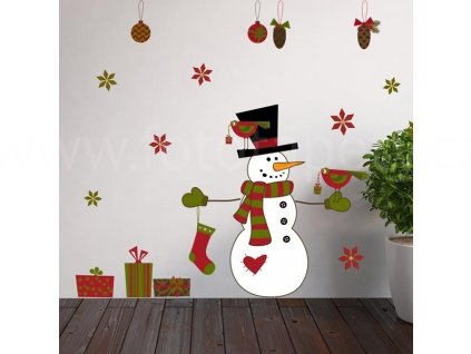 Vánoční samolepící dekorace Sněhulák, 22x67cm, skladem poslední ks