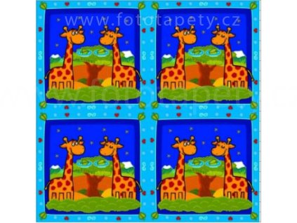 Korková dětská podložka - Žirafy - sada 4ks