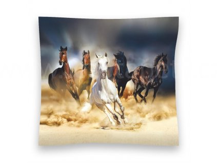 Dekorační foto polštářek Koně, 45x45cm, CN3602