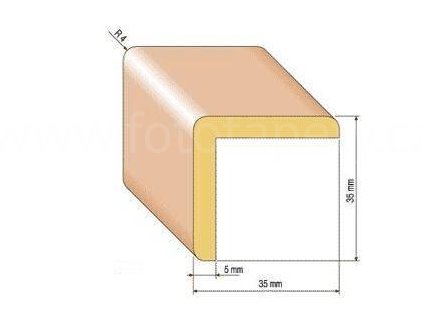 Dřevěná rohová lišta, 35x35 mm (Varianta borovice 1 metr)