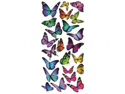 Dekorace na obkladačky, vzor Pestrobarevní motýlci, 15x31cm