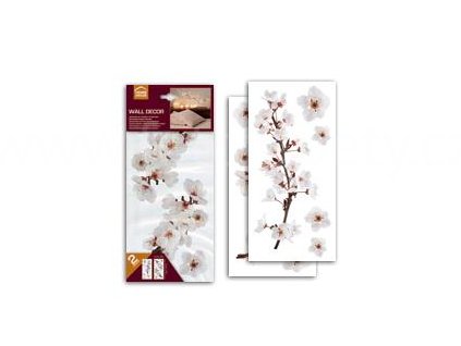 Dekorační samolepka na zeď Květy třešně, 15x31cm