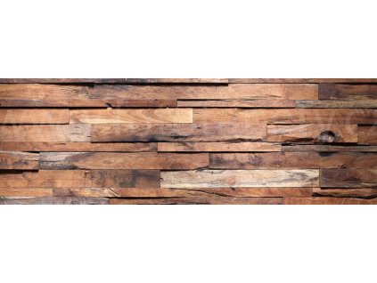 Samolepící fototapeta do kuchyně - Dřevěná zeď, 180x60cm, 063