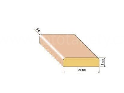 Dřevěná krycí lišta, 29x7 mm (Varianta borovice 1 metr)