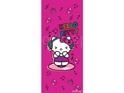 Jednodílná dětská fototapeta Hello Kitty a hudba FTD v 1531, rozměr 90x 202cm