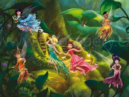 Čtyřdílná dětská Disney fototapeta Kouzelné víly v lese, FTDN xxl 5032, 360x270cm