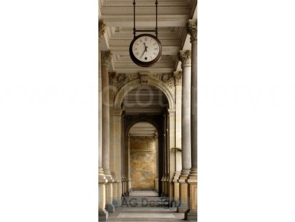 Jednodílná vliesová fototapeta Chodba s hodinami FTN v 2895, rozměr 90x202cm