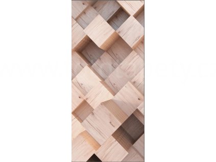 Jednodílná vliesová fototapeta Dřevěné krychle FTN V 2931, rozměr 90x202cm