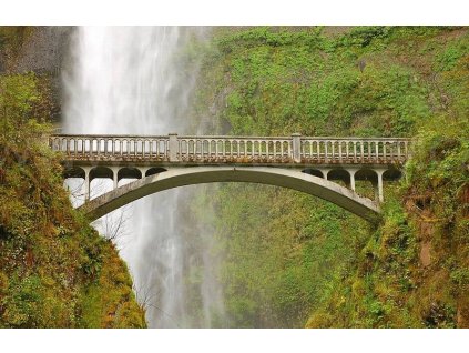Čtyřdílná vliesová obrazová tapeta Kamenný most u vodopádu FTN xxl 0476, 360 x 270cm