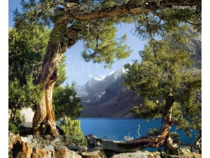 Čtyřdílná vliesová obrazová tapeta Horské jezero FTN xxl 1113, rozměr 360 x 270cm