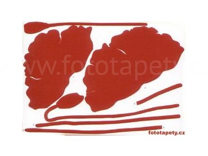 Dekorační samolepící nástěnný vzor Silhouette Poppies,skladem poslední 3 ks!!!!