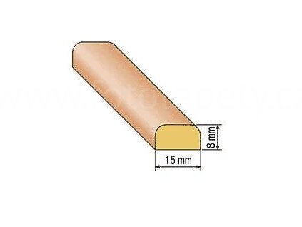 Dřevěná profilová lišta, malý kříž (Varianta borovice 1 metr)