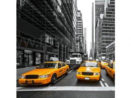 Třídílná vliesová fototapeta Žluté taxi, rozměr 225x250cm, MS-3-0008