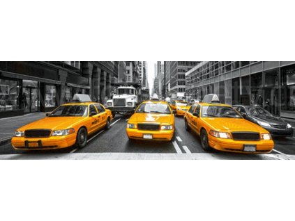 Dvoudílná vliesová fototapeta Žluté taxi, rozměr 375x150cm, MP-2-0008