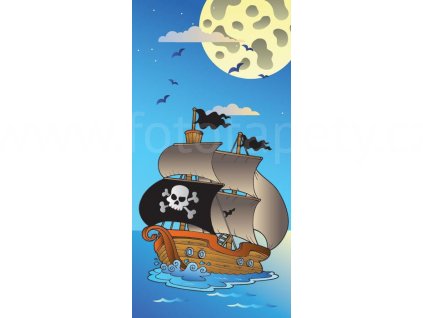 Dvoudílná dětská vliesová fototapeta Pirátská loď, rozměr 150x250cm, MS-2-0335