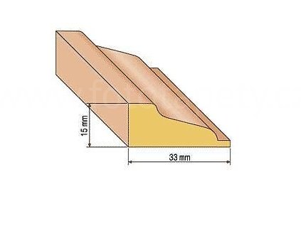 Dřevěná profilová lišta, 31 (Varianta borovice 1 metr)