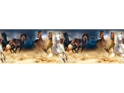 Samolepící bordura - Koně, 13,8cm x 5m,  WB 8202