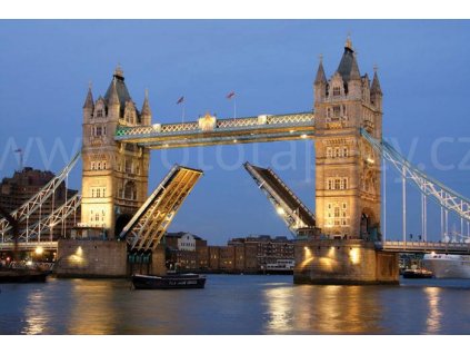 Pětidílná vliesová fototapeta Tower Bridge, rozměr 375x250cm, MS-5-0021