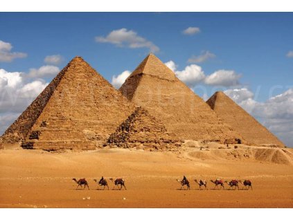 Pětidílná vliesová fototapeta Egyptské pyramidy, rozměr 375x250cm, MS-5-0051