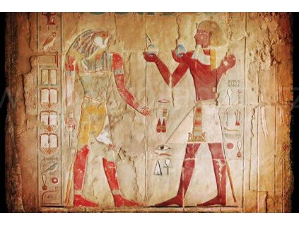 Pětidílná vliesová fototapeta Egyptské malby, rozměr 375x250cm, MS-5-0052