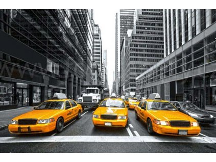 Pětidílná vliesová fototapeta Žluté taxi, rozměr 375x250cm, MS-5-0008