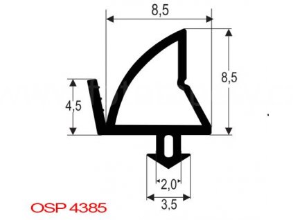 Těsnění plastových oken KÖMMERLING, REHAU, SCHÜCO, OSP4385 (Varianta OSP 4385, cena za 25m)