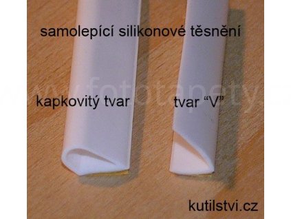 Samolepící silikonové těsnění oken a dveří - typu"V" (1-8mm) (Varianta 25m (12,5m dvojlinky), bílé)