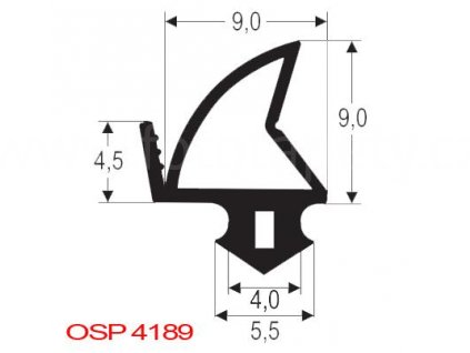 Těsnění plastových oken GEALAN, KBE, ROPLASTO, SCHÜCO, THERMOPLAST, VEKA, OSP4189 (Varianta OSP 4189, cena za 25m)