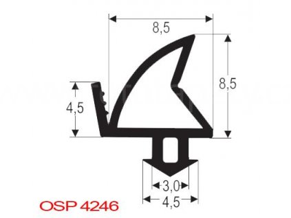 Těsnění plastových oken ALUPLAST, FINSTRAL, KÖMMERLING, PLUS-TEC, THYSSEN, OSP4246 (Varianta OSP 4246, cena za 25m)