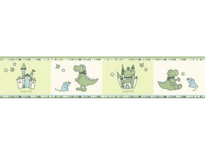 Dětská vinylová bordura Esprit Kids 5, 13cm x 5m, 1091-18 - Dinosauři