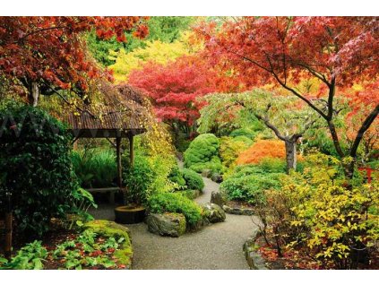 Samolepící fototapeta na podlahu - Japonská zahrada, 255x170cm, 027