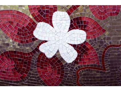 Samolepící fototapeta na podlahu - Červenofialová mozaika, 255x170cm, 030