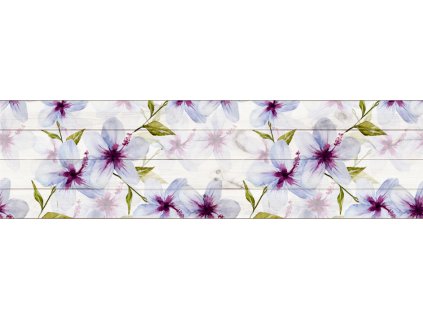 Samolepící bordura - Fialové květy, 13,8cm x 5m,  WB 8235