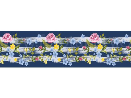 Samolepící bordura - Barevné květy, 13,8cm x 5m,  WB 8237