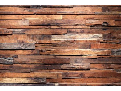Pětidílná vliesová fototapeta Dřevěná zeď, rozměr 375x250cm, MS-5-0158