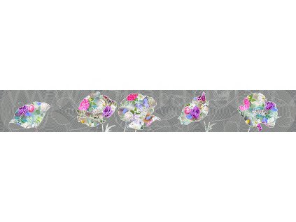 Samolepící bordura - Barevné květiny, 13,8cm x 5m,  WB 8244