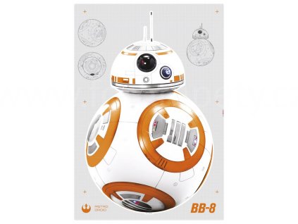 Samolepky na zeď Star Wars - Droid BB-8, 70x100cm