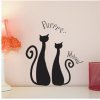 Dekorační samolepka - Kočky a text, 15x31 cm, DOPRODEJ
