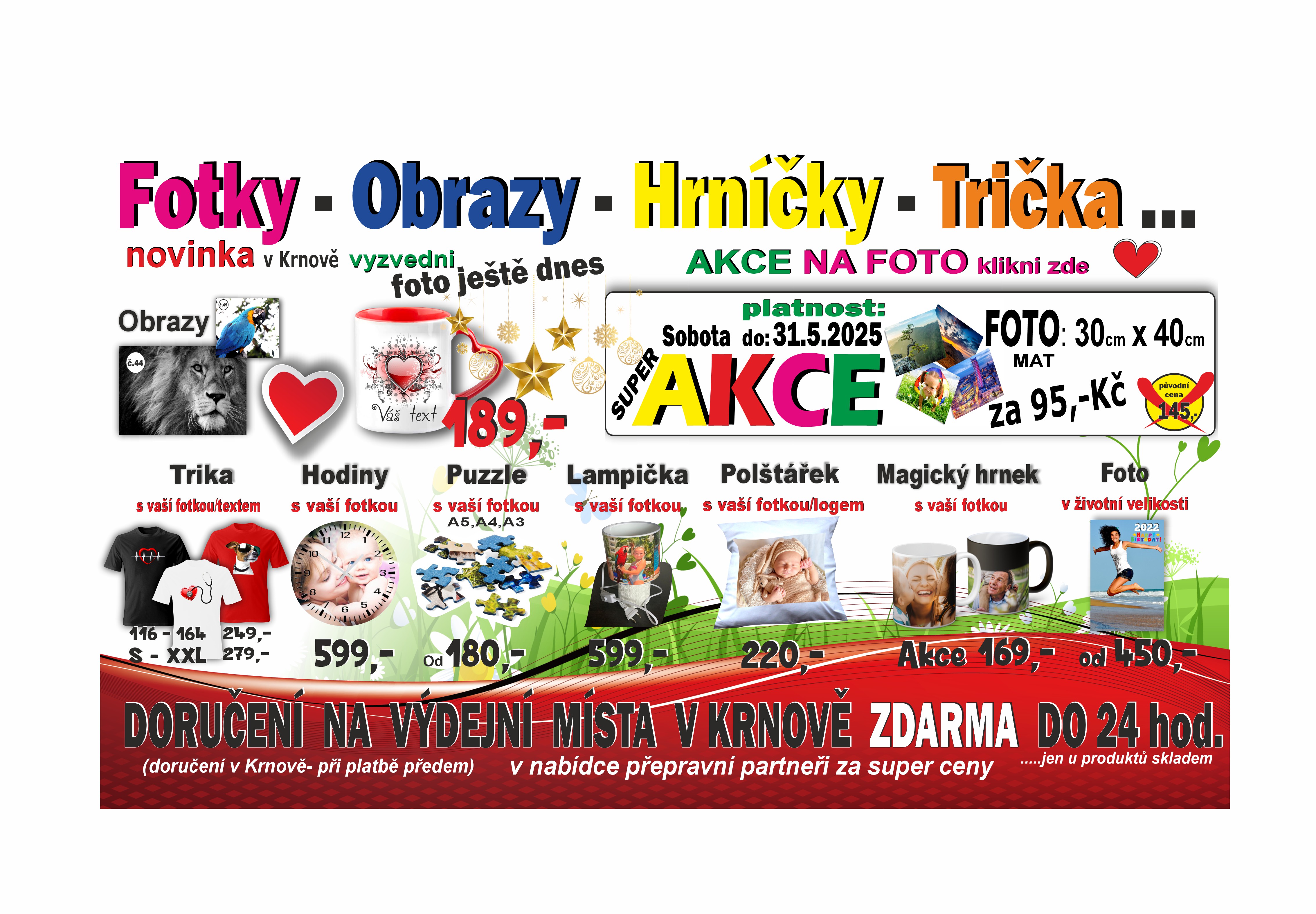 Fotky , Obrazy , Hrníčky , Akce , Trička , Polštářky, Dárečky , Magický kouzelný hrnek