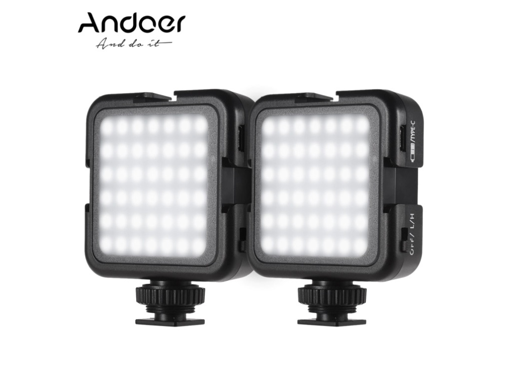 Andoer Double Mini LED Foto Přídavná Světla k Fotoaparátu