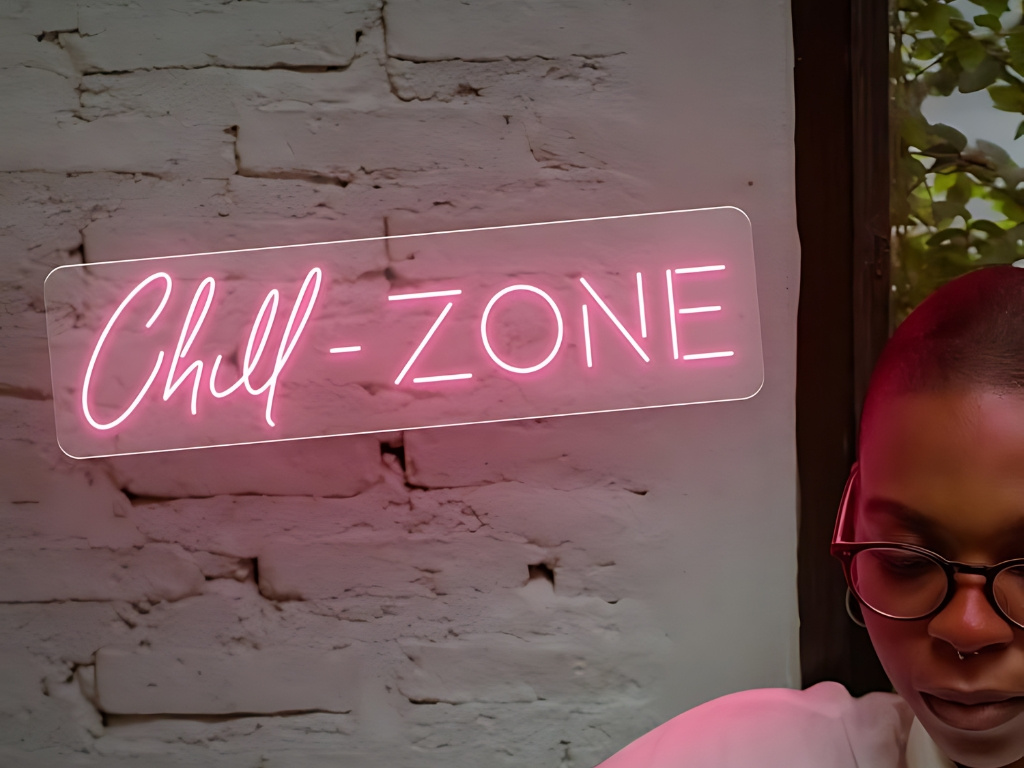 Neónový Nápis Neón LED Chill Relax Zone Relaxačný Kútik Zóna (Vyrábame aj na Mieru)