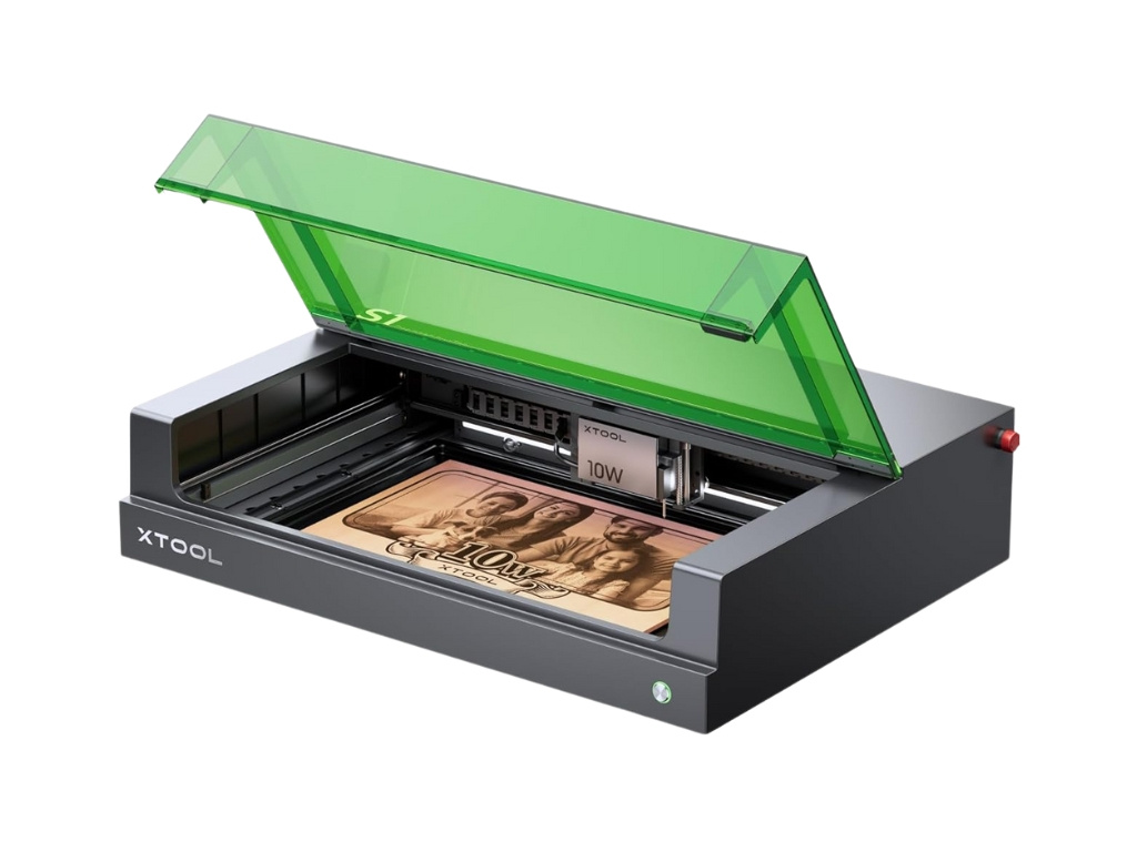 xTool S1 Laser Uzavřený Gravírovací CNC Stroj Gravírka Plotr v Ochranném Krytu Enclosure s Pozičním Systémem Gravíruje Kovy Bezpečnostní Prvky 50x32cm Výběr Variant (Varianta 10W)