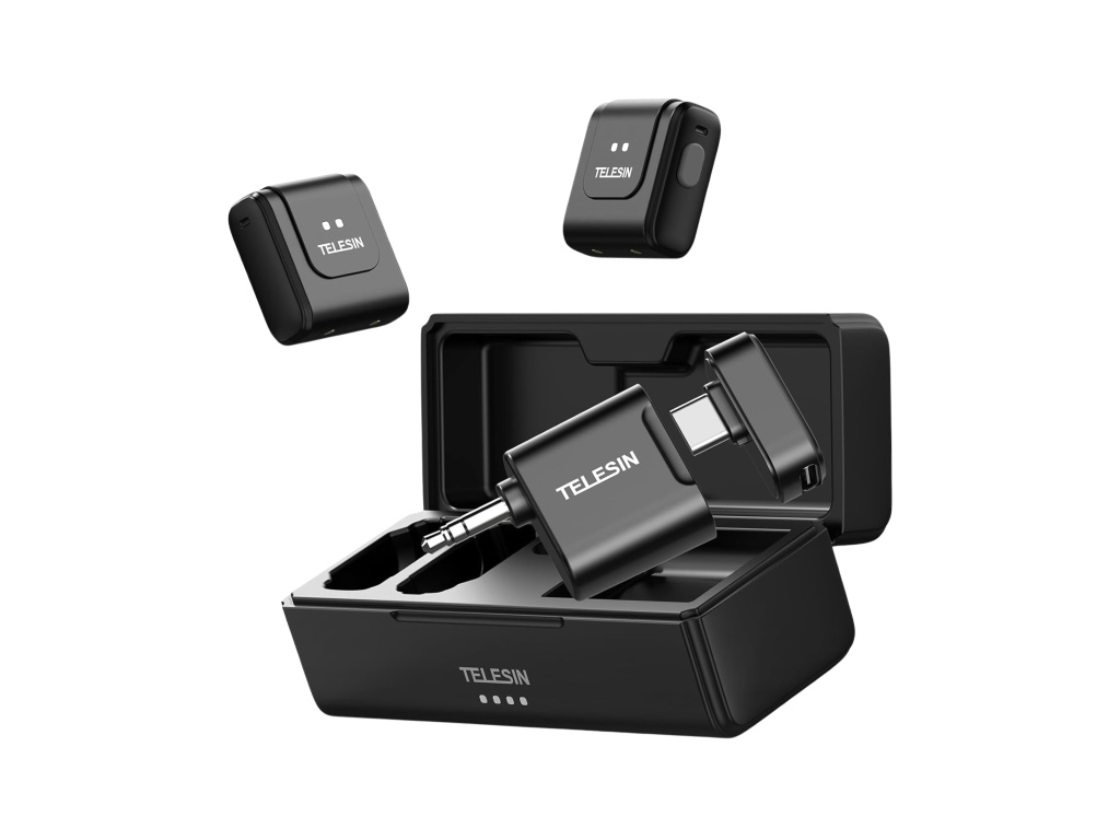 Telesin Univerzální Bezdrátový Klopový 2x Mikrofon Set 2v1 s Konektorem Jack