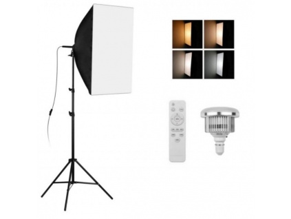 Foto Lampa Studio 1X LED Softbox Světlo + 1X Stativ + 1X Dálkový Ovladač (7500lm!)