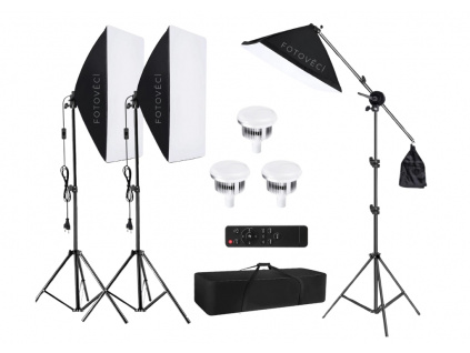 Výkonné Fotostudio 3X LED Softbox (22500lm!)