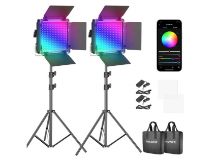 Neewer RGB530 Pro Set 2x LED RGB Světlo Panel + 2x Stativ 200 cm