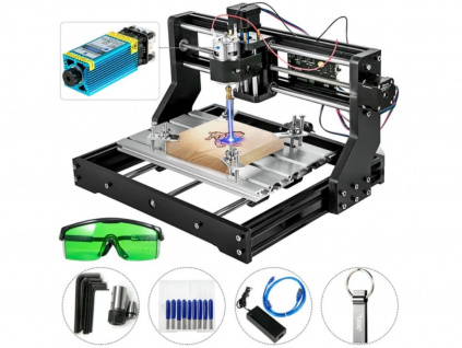 CNC Fréza + Laserová Gravírka 3018 PRO Laserový - Frézovací Gravírovací Plotr, 30 x 18 cm