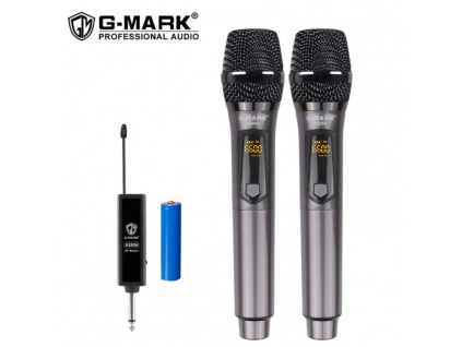 G-MARK Set UHF Duální Digitální Ruční Bezdrátový Mikrofon