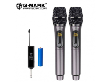 G-MARK Set UHF Duálny Digitálny Ručný Bezdrôtový Mikrofón
